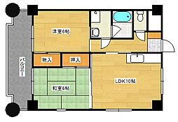 第2パールマンション住村 2LDKの間取図画像