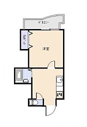 広島畳材6ビル 1DKの間取図画像