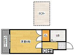アイホーム2 1Kの間取図画像