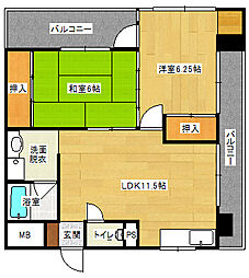 レジデンス森下 2LDKの間取図画像