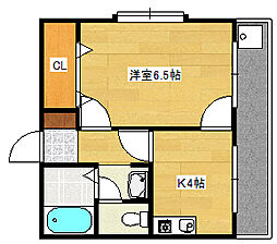 セジュール観音 1Kの間取図画像