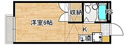 シャトレー東野 ワンルームの間取図画像