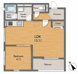 古江樂舎 1LDKの間取図画像