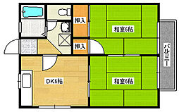 ファミール大通 2DKの間取図画像