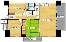 アスレ東原2番館 3LDKの間取図画像