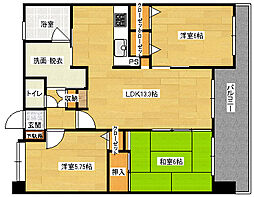 グランパル西原 3LDKの間取図画像