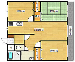 グローバルハイツ 3LDKの間取図画像