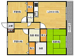 ル・セーヌ中筋 3LDKの間取図画像