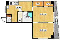 舟入コーポラス 2DKの間取図画像