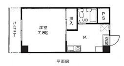 ドゥエリングクボ 1Kの間取図画像