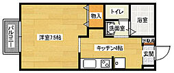 セジュール・昭 1Kの間取図画像