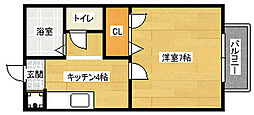 コーポ・ジェネス 1Kの間取図画像