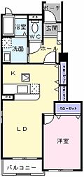 メリディオさくら1番館 1LDKの間取図画像