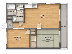コーポ谷岡 2LDKの間取図画像