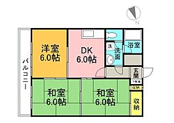 霞レジデンス 3DKの間取図画像