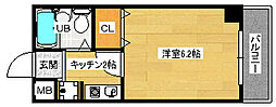 シェル今村 1Kの間取図画像