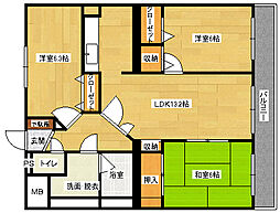 アセーラB館 3LDKの間取図画像