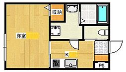 AngedeBonheur 1Kの間取図画像