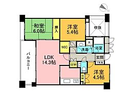 パーク・ハイム牛田公園壱番館 3LDKの間取図画像
