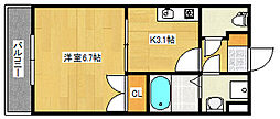 Mシティ井口 1Kの間取図画像