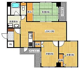 森永ビル 3LDKの間取図画像