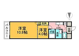 クレセント・ヒルズ 2Kの間取図画像