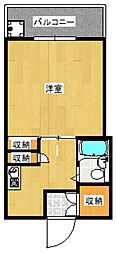 ウィンディア舟入 1Kの間取図画像