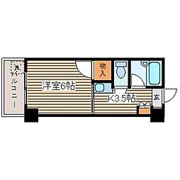 ソアール矢野 1Kの間取図画像
