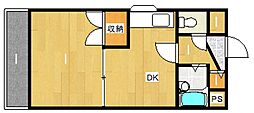 サンハイム庚午南 1DKの間取図画像