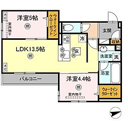 ミネット舟入南 2LDKの間取図画像