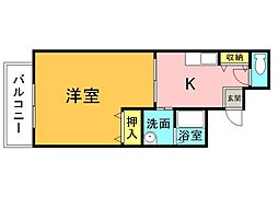 ラ・ペジーブル 1Kの間取図画像