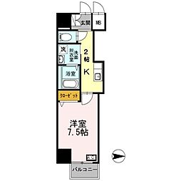 terrace 1Kの間取図画像