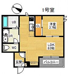 レガリストスマートルーチェ 1LDKの間取図画像