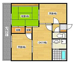 迫本コーポ 3DKの間取図画像