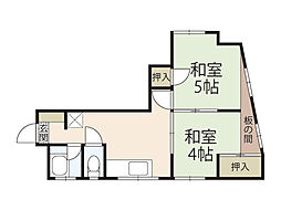 栗原ビル2 2DKの間取図画像