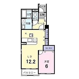 ディア・フリーデンA 1LDKの間取図画像