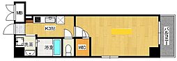 ウィング十日市 1Kの間取図画像