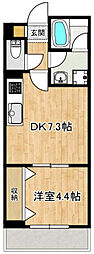 シャーブル光が丘 1DKの間取図画像