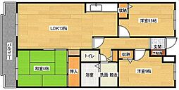 カーサ中筋 3LDKの間取図画像