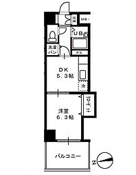 三上ビル 1DKの間取図画像