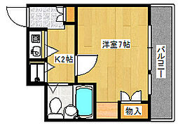 ピュアハウス 1Kの間取図画像