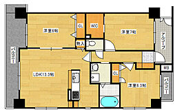 シャルマン庚午北 3LDKの間取図画像