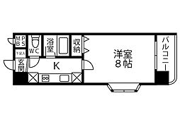 センチュリー曙3 1Kの間取図画像