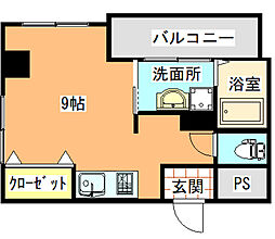清水ビル ワンルームの間取図画像