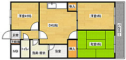ヴィラ七軒茶屋 3DKの間取図画像