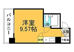 リースマンションビッグアップル広瀬北 ワンルームの間取図画像