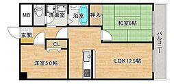 スカイコートタキモト 2LDKの間取図画像