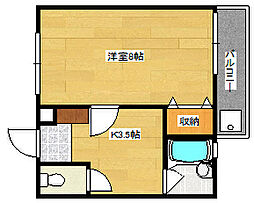 ロジュマン宇品 1Kの間取図画像