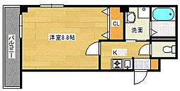 キャッスル大手町 1Kの間取図画像