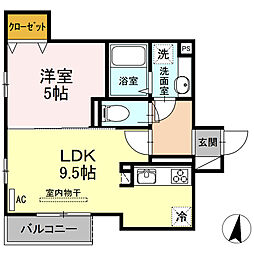 グランメゾン霞 1LDKの間取図画像